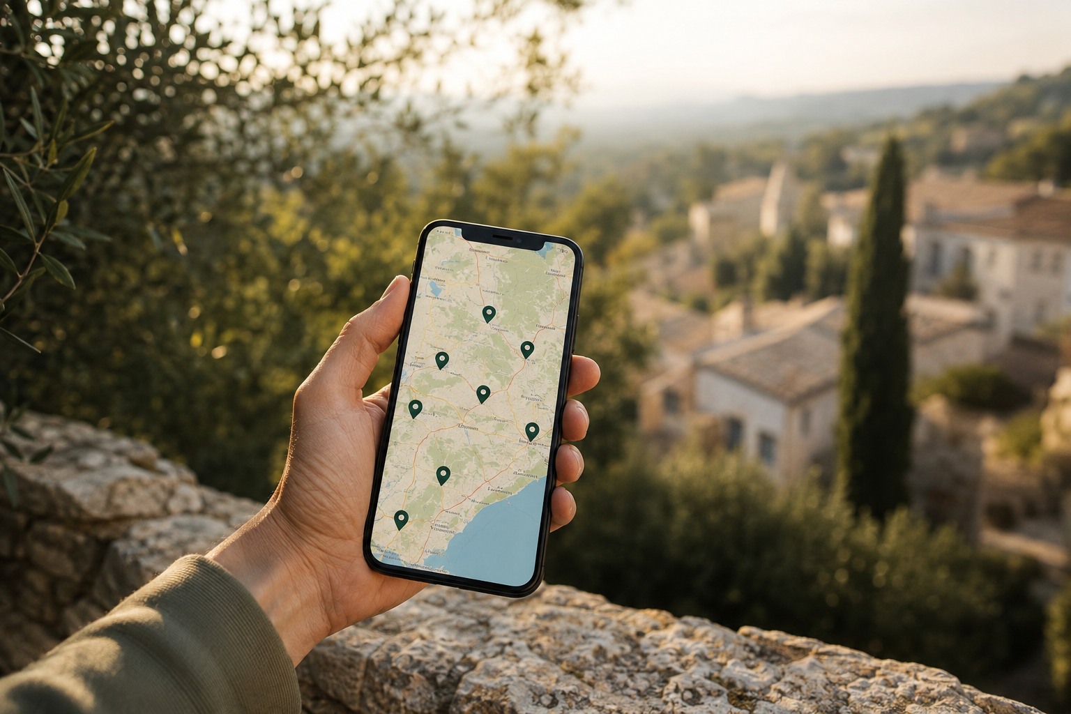 Recherche d'un thérapeute sur Google Maps près d'un village du Var